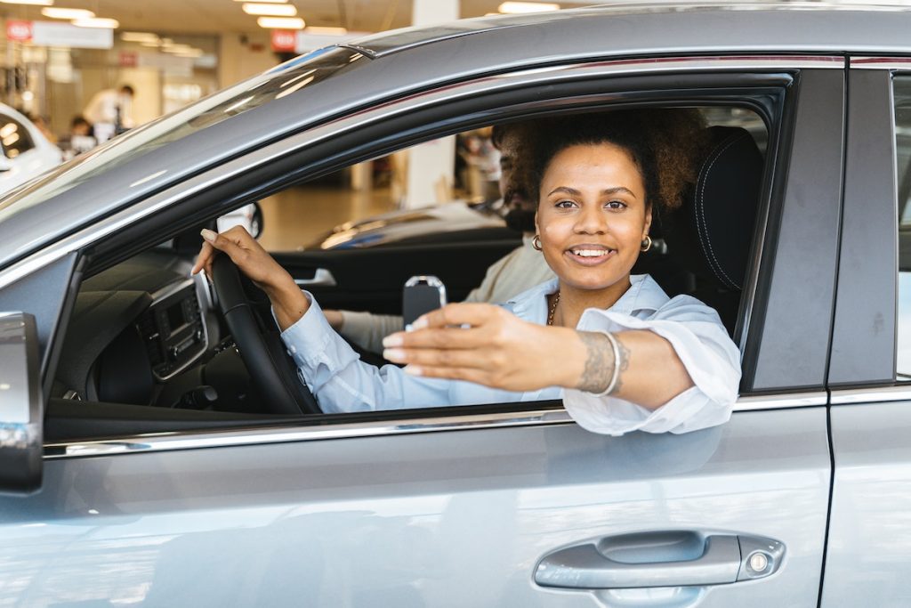 a person driving a car